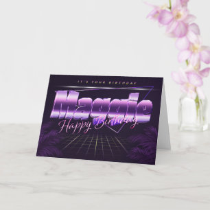 Maggie Name Vorname lila retro Karte Geburtstag