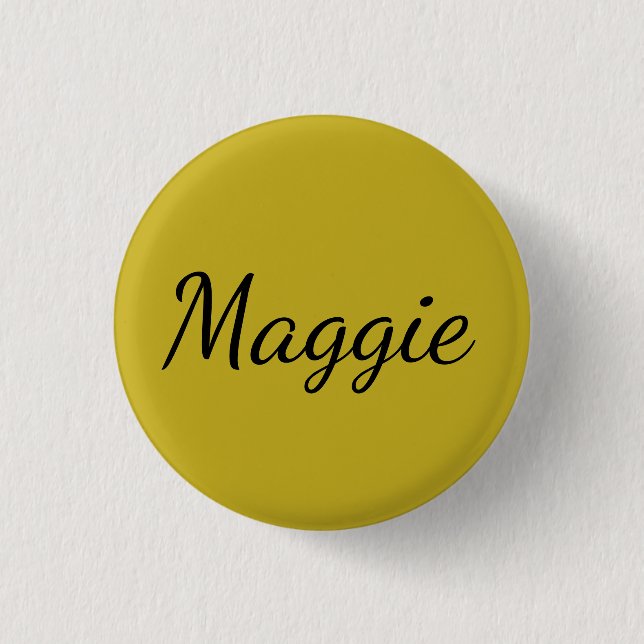Maggie vom verwaisten schwarzen Namen des Button (Vorderseite)