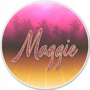 Maggie Vorname Name golden pink Aufkleber Sticker