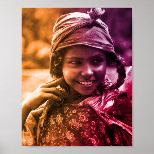 Maghreb coloré Tunisienne Djerba fille Poster