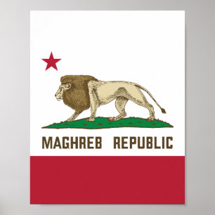 Maghreb Republic Lion Flag Berber Prix Poster