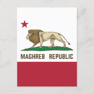 Maghreb Republic Lion Flag Berber Prix Postkarte