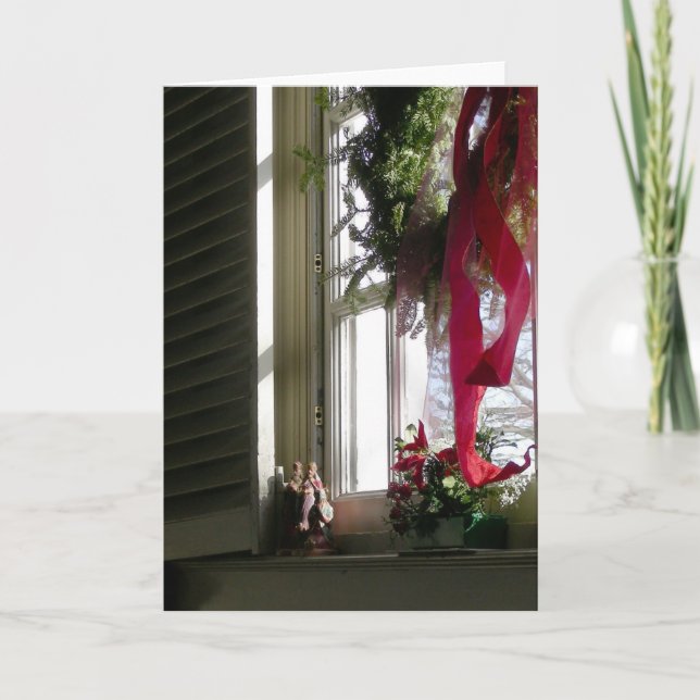 Magi in Window Sill Feiertagskarte (Vorderseite)