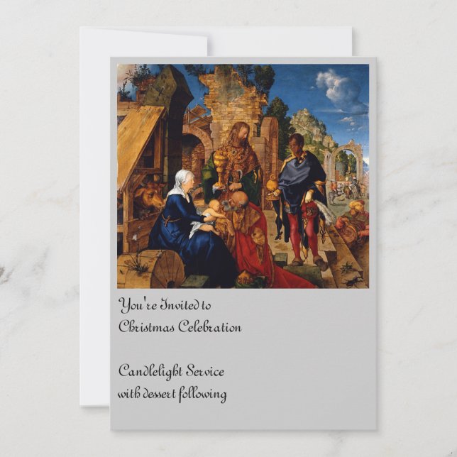 Magi Worship Baby Jesus Einladung (Vorderseite)
