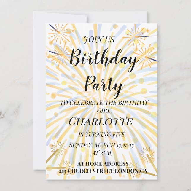 Magic 5. Geburtstagsbash Einladung (Vorderseite)