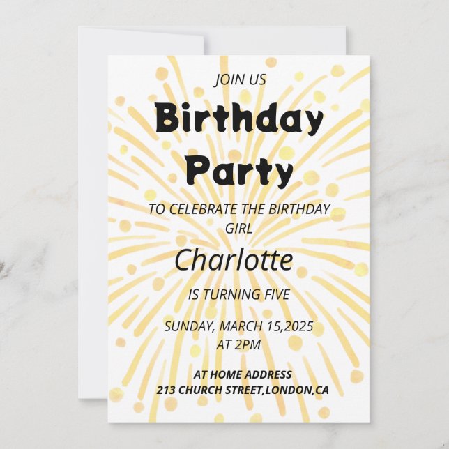 Magic 5. Geburtstagsbash Einladung (Vorderseite)