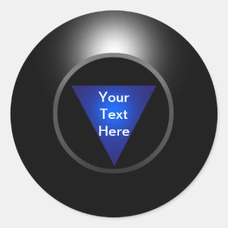 Magic 8 Ball - Ihr Text Runder Aufkleber