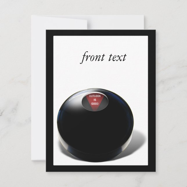 Magic 8 Ball sagt: "Outlook ist gut!" Einladung (Vorderseite)