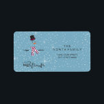 Magic and Wonder Christmas Snowman Blue ID440 Adressaufkleber<br><div class="desc">Schönes Weihnachtslabel-Design mit einem stilisierten Schneemann auf einem kastanienblauen Hintergrund verstreut mit Schneeflocken und Sternen. Trendy Typografie von 'Magic and Wonder' rundet das Design ab. Fügen Sie Ihren Namen und Ihre Adresse mit der bereitgestellten Vorlage hinzu. Suchen Sie ID440, um weitere koordinierende Produkte und zusätzliche Farboptionen für dieses Design zu...</div>