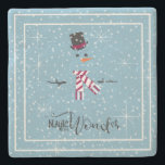 Magic and Wonder Christmas Snowman Blue ID440 Steinuntersetzer<br><div class="desc">Schönes minimalistisches Weihnachtsgestein-Untersetzer-Design mit einem stilvollen, in Weiß gerahmten Schneemann auf einem kastanienblauen Hintergrund verstreut mit Schneeflocken und Sternen. Trendy Typografie von 'Magic and Wonder' rundet das Design ab. Fügen Sie Ihren Namen zu personalisieren, wenn gewünscht. Suchen Sie ID440, um weitere koordinierende Produkte und zusätzliche Farboptionen für dieses Design zu...</div>