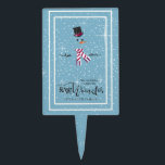 Magic and Wonder Christmas Snowman Blue ID440 Torten Aufsatz<br><div class="desc">Schönes, minimalistisches Weihnachtskuchendesign mit einem stilvollen, in Weiß gerahmten Schneemann auf einem kastanienblauen Hintergrund, verstreut mit Schneeflocken und Sternen. Trendy Typografie von 'Magic and Wonder' rundet das Design ab. Fügen Sie Ihren Namen hinzu, um mit der bereitgestellten Vorlage zu personalisieren. Suchen Sie ID440, um weitere koordinierende Produkte und zusätzliche Farboptionen...</div>