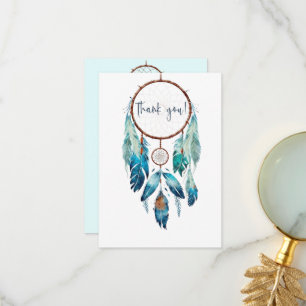 Magic Aquamarine Dreamcatcher Baby Dusche Dankeskarte