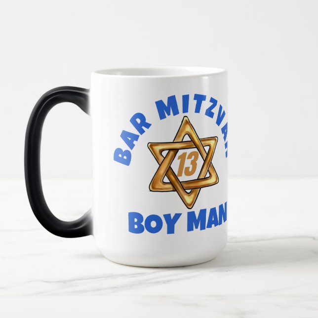 Magic Bar Mitzvah Star David Mug (Gauche)