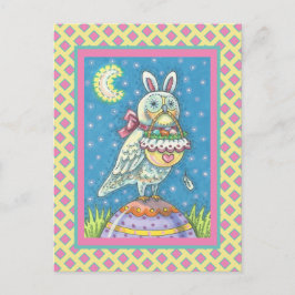 MAGIC BARN OWL & EASTER BASKET, URLAUB POSTCARD POSTKARTE