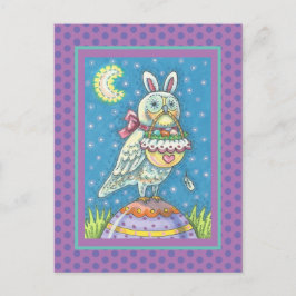 MAGIC BARN OWL & EASTER BASKET, URLAUB POSTCARD POSTKARTE
