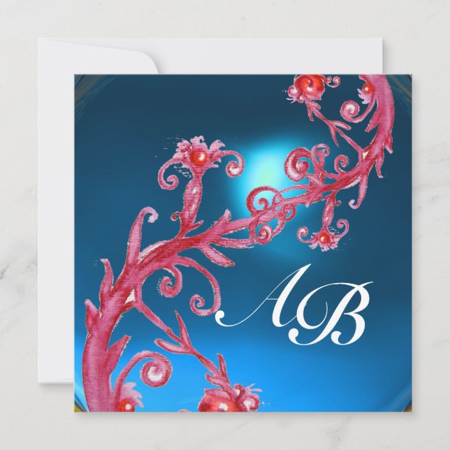 MAGIC BERRIES 4,MONOGRAM Roter Saphir Einladung (Vorderseite)