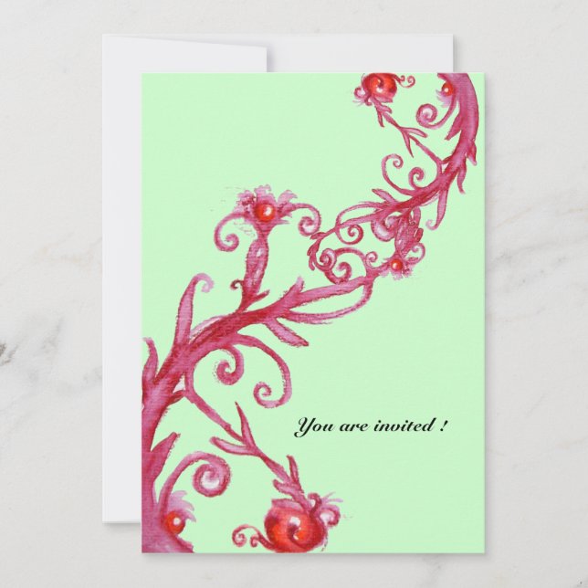 MAGIC BERRIES, grün Einladung (Vorderseite)