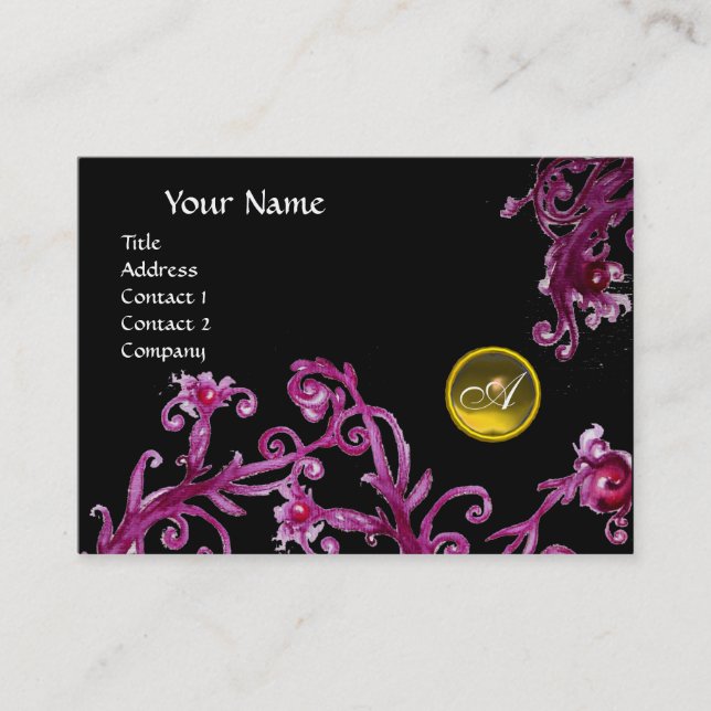 MAGIC BERRIES MONOGRAM Black Edelgelb Visitenkarte (Vorderseite)