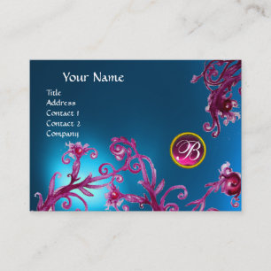 MAGIC BERRIES MONOGRAM, Blauer Saphir, rubinrosa Visitenkarte