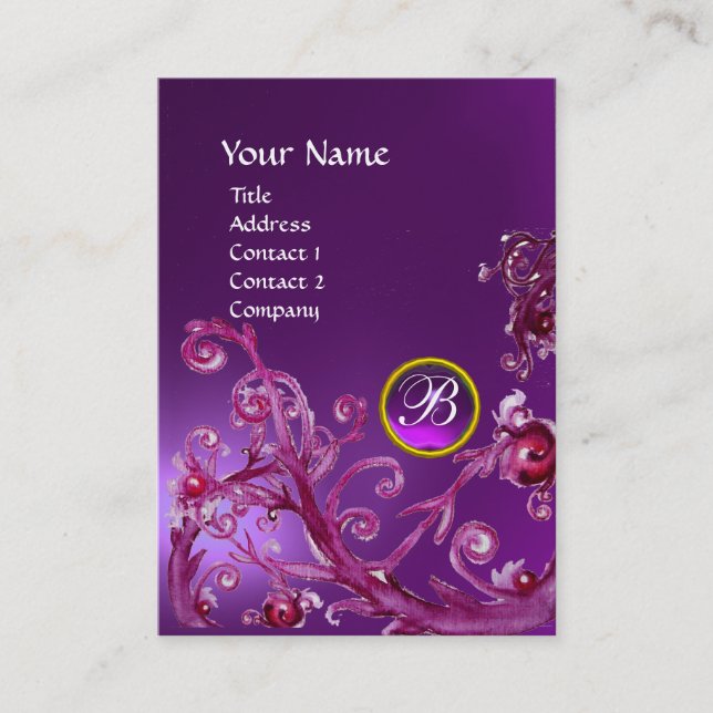 MAGIC BERRIES MONOGRAM GEM amethyst lila Visitenkarte (Vorderseite)