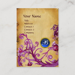 MAGIC BERRIES MONOGRAM GEM Pergament dunkelblau Visitenkarte