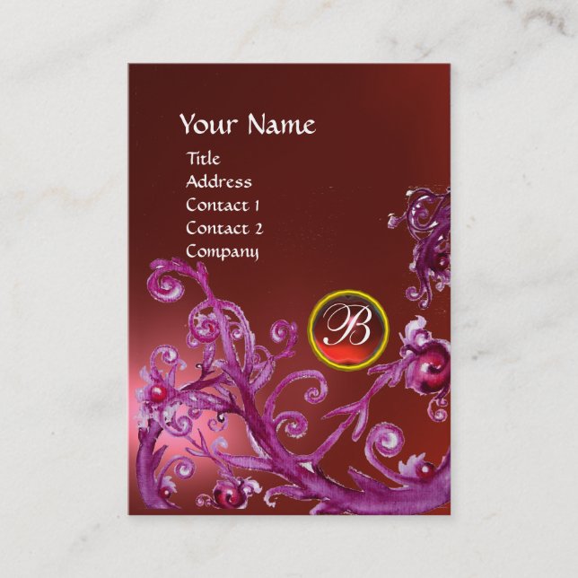 MAGIC BERRIES MONOGRAM GEM ruby red Visitenkarte (Vorderseite)
