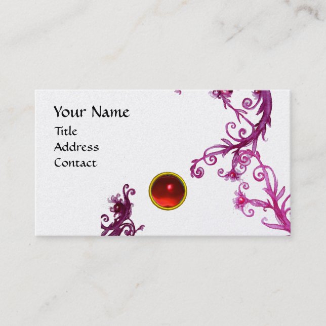 MAGIC BERRIES MONOGRAM Swirl Rote Perle Visitenkarte (Vorderseite)