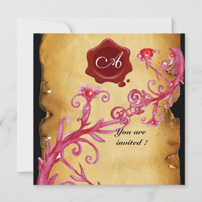 MAGIC BERRIES MONOGRAM, vax Siegel Einladung (Vorderseite)