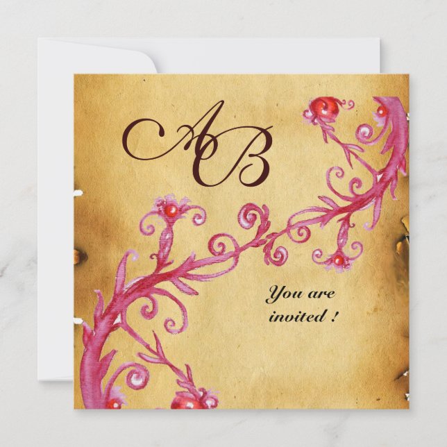 MAGIC BERRIES MONOGRAM Wachs Siegel Perchment Einladung (Vorderseite)