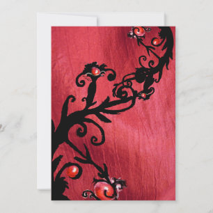 MAGIC BERRIES, rote weiße Seide Einladung