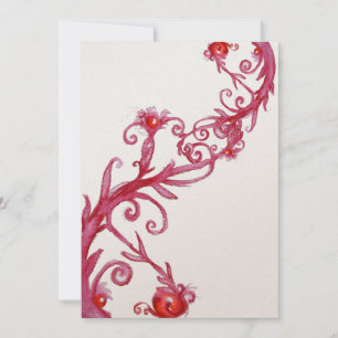 MAGIC BERRIES, rotes weißes metallisches Gold Einladung