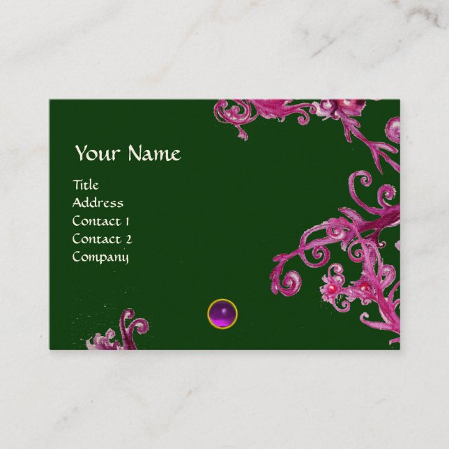 MAGIC BERRIS LILA AMETHYST GEM MONOGRAM VISITENKARTE (Vorderseite)