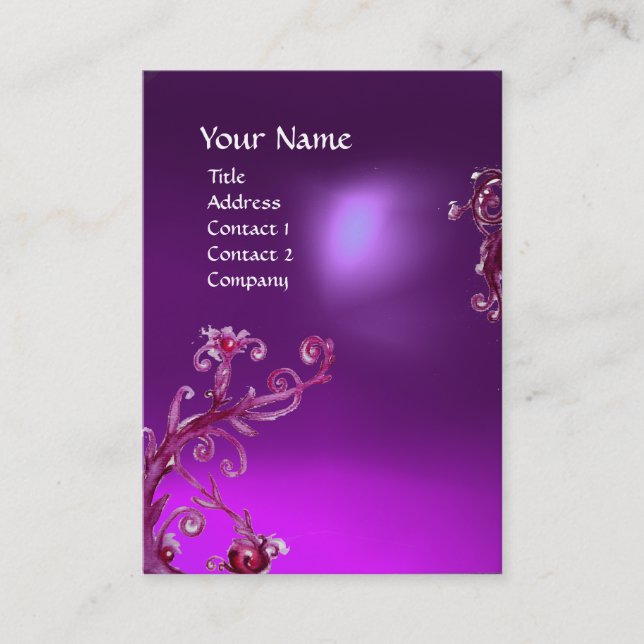 MAGIC BERRIS LILA AMETHYST GEM MONOGRAM VISITENKARTE (Vorderseite)
