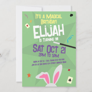 Magic Birthday Einladung - Presto! Magician Bunny