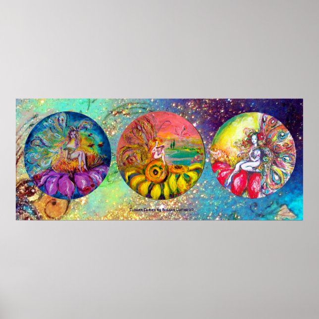MAGIC BLUME FAIRIEN IN BLAUEN GEEN GOLD GLITZERN POSTER (Vorne)