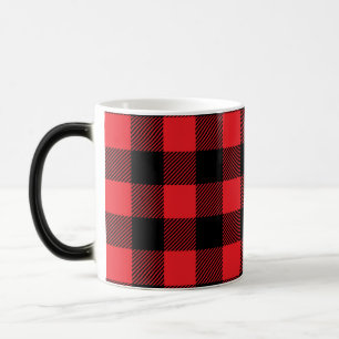Magic Buffalo Plaid Red Black Café Magique Mug