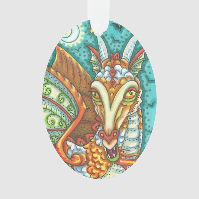 MAGIC CANDY CORN DRAGON, HALLOWEEN FANTASY ORNAMENT (Vorderseite)