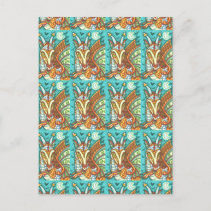 MAGIC CANDY CORN DRAGON, HALLOWEEN FANTASY POSTKARTE