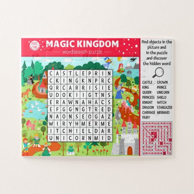 Magic Castle Word Suche Kinderspiel (Horizontal)