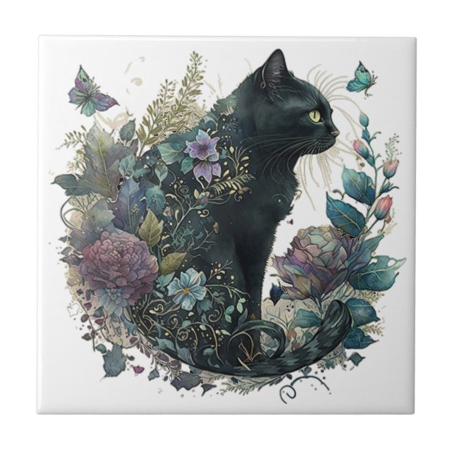 Magic Cat Keramik Tile Fliese (Vorderseite)