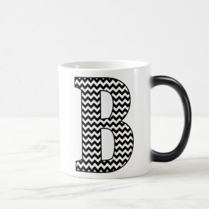 Magic Chevron noir et blanc B Monogramme Mug de morphing