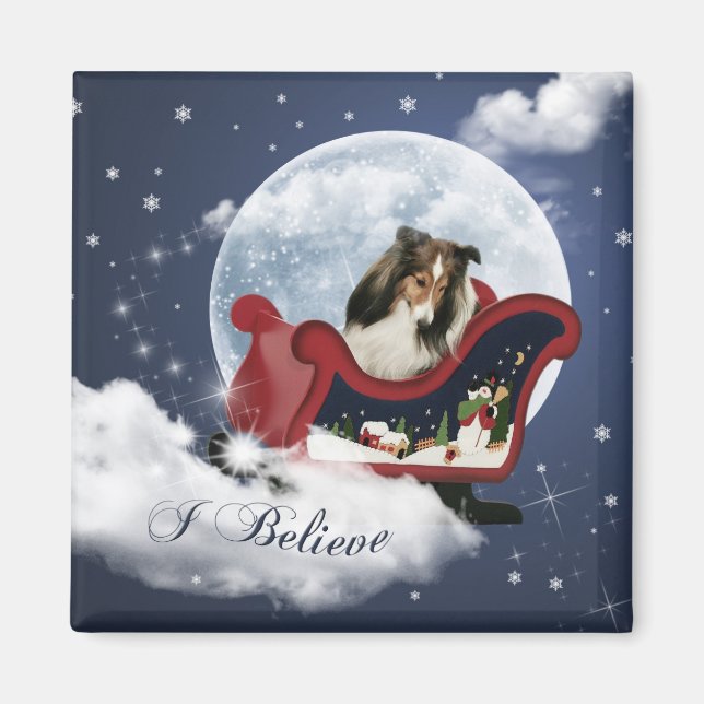 Magic Christmas Sheltie Magnet (Vorne)
