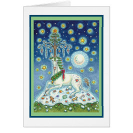 MAGIC CHRISTMAS UNICORN HOLIDAY GREETCARD B