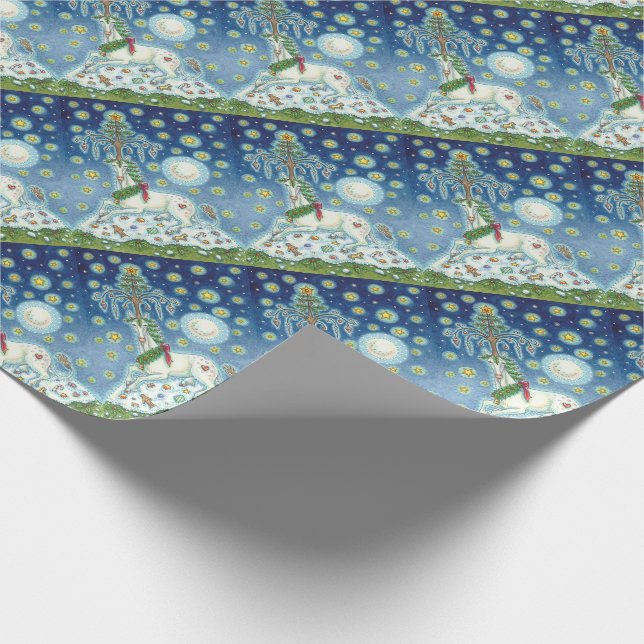 MAGIC CHRISTMAS UNICORN HOLIDAY WRAPPING PAPIER GESCHENKPAPIER (Ecke)