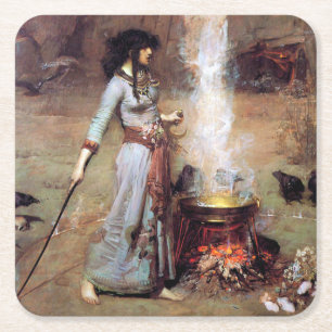 Magic Circle, John William Waterhouse Rechteckiger Pappuntersetzer