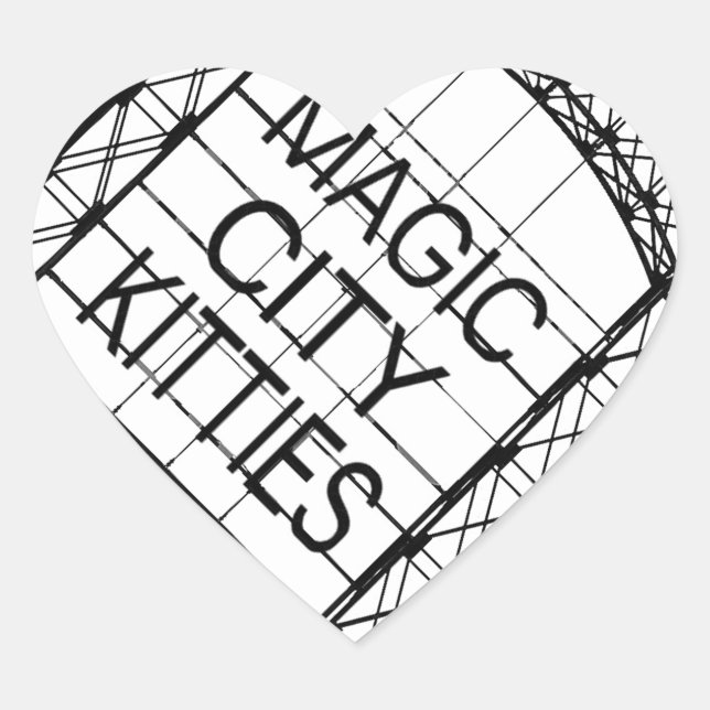 Magic City Kätzchen Herz-Aufkleber (Vorderseite)