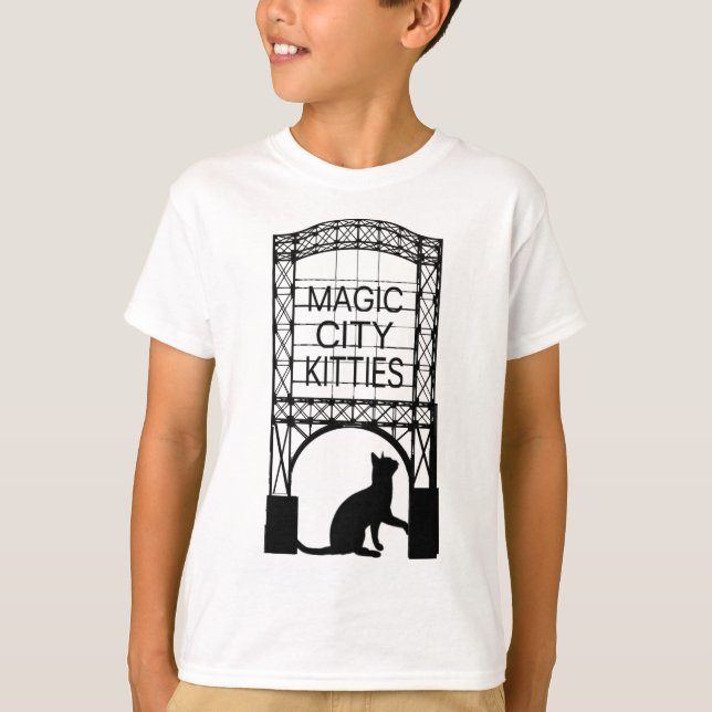 Magic City Kätzchens Kinder Langschläfer T - Shirt (Vorderseite)