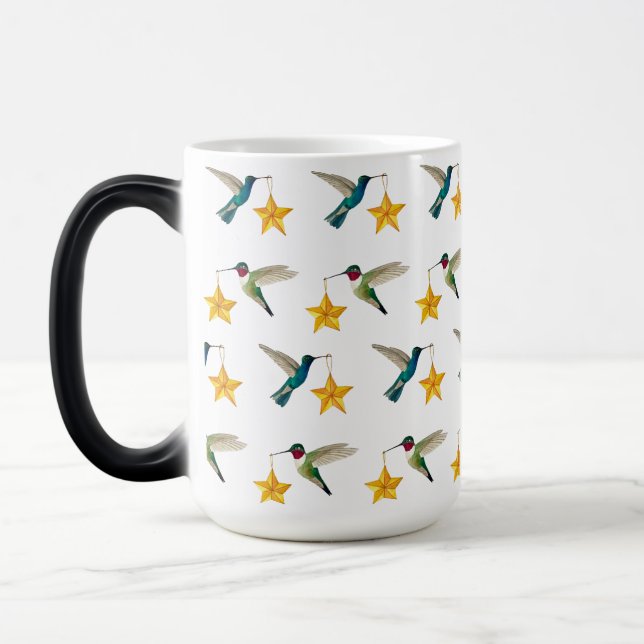 Magic Colibris et étoiles Mug à café à deux tons (Gauche)