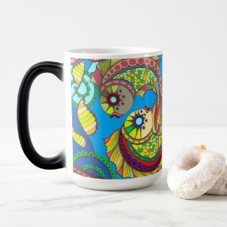 Magic Colorful Fish & Floral Art Mug