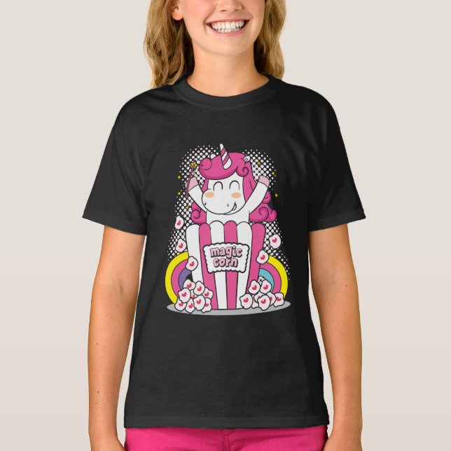 Magic Corn Unicorn Kinder T-Shirt (Vorderseite)